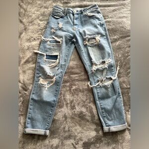 Distressed Light Blue Jeans